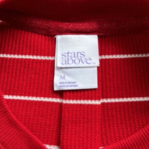 Stars Above Red/White LS Pajama top - Picture 3 of 4